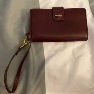 Fossil Burgundy Phone Wristlet, fits iPhone 11 Pro